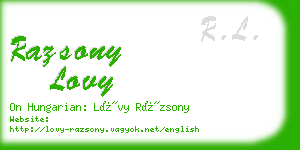 razsony lovy business card